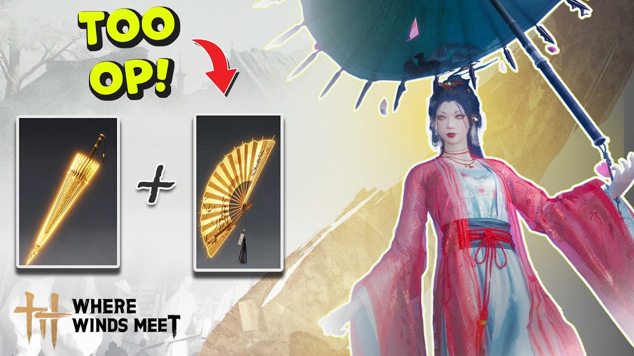 Meta Umbrella & Fan Build: Insane DPS & Heal | Where Winds Meet (Level 55) #wherewindsmeet #WWMCCPS1