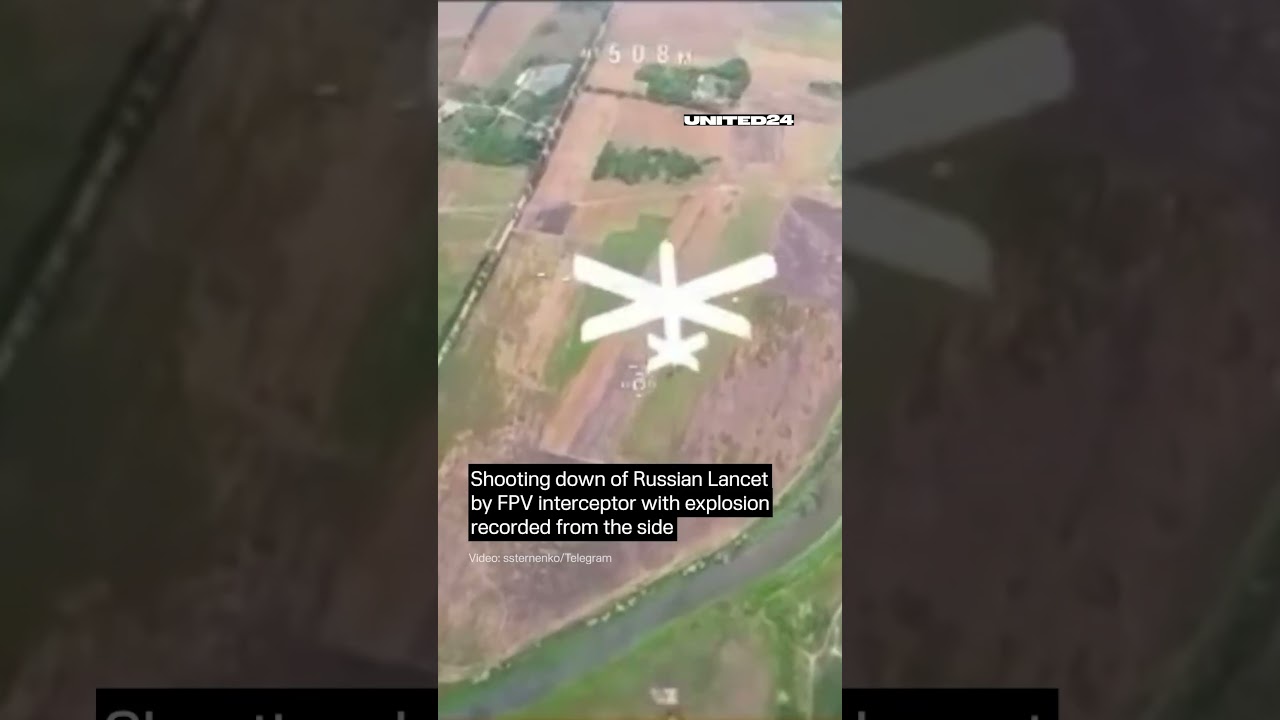 Ukrainian FPV Interceptor Shots Down Russian Lancet UAV #warinukraine #drone