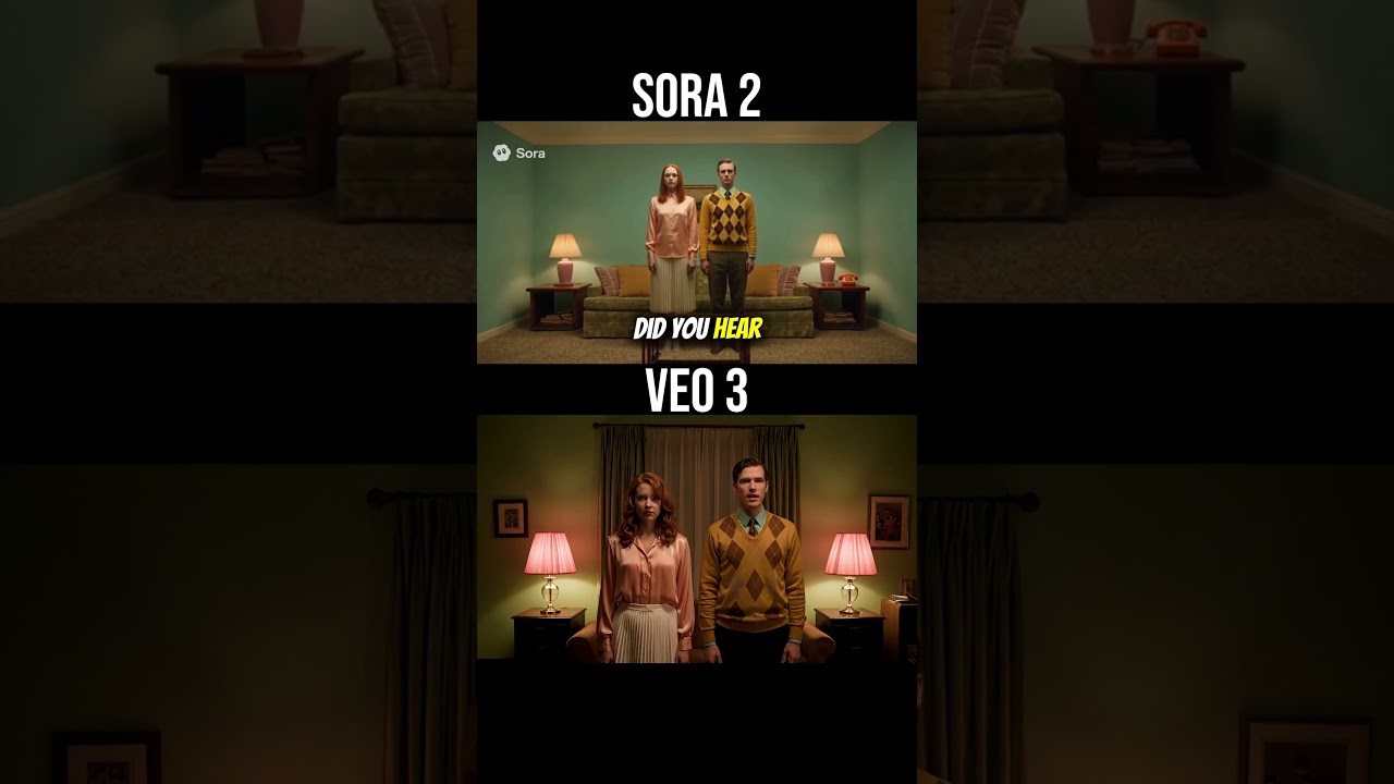 Sora 2 против Veo 3 &mdash; Ретро-сцена (сравнение видео битвы ИИ)