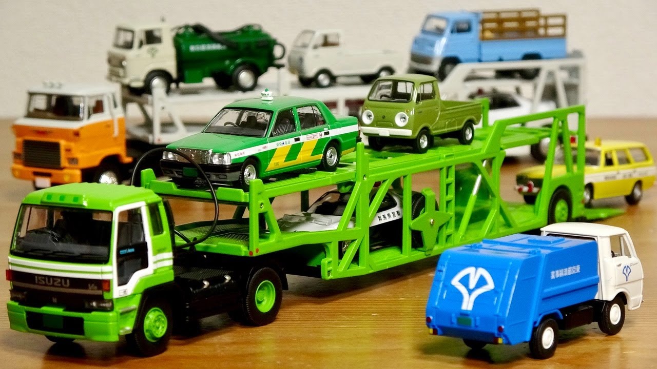 定価約２万円！緑の化け物車両！トミカ リミテッドヴィンテージネオ いすゞ810EX カートランスポーター (アンチコ ASZ022 車両運搬トレーラ) TOMYTEC TOMICA
