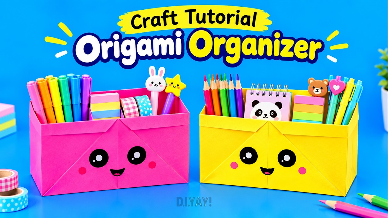 How to Make an Origami Desk Organizer | Easy Paper Craft Tutorial