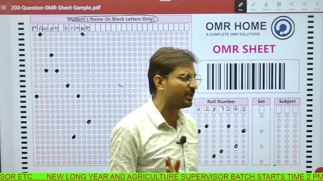 OMR SHEET KESE Fill kare | Omr शीट कैसे भरे | BSTC | कृषि सुपरवाइजर | संगणक | RAS