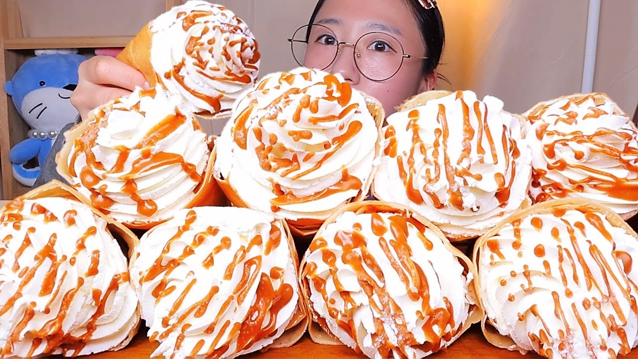 로투스 생크림 크레페 디저트 먹방 Dessert Mukbang