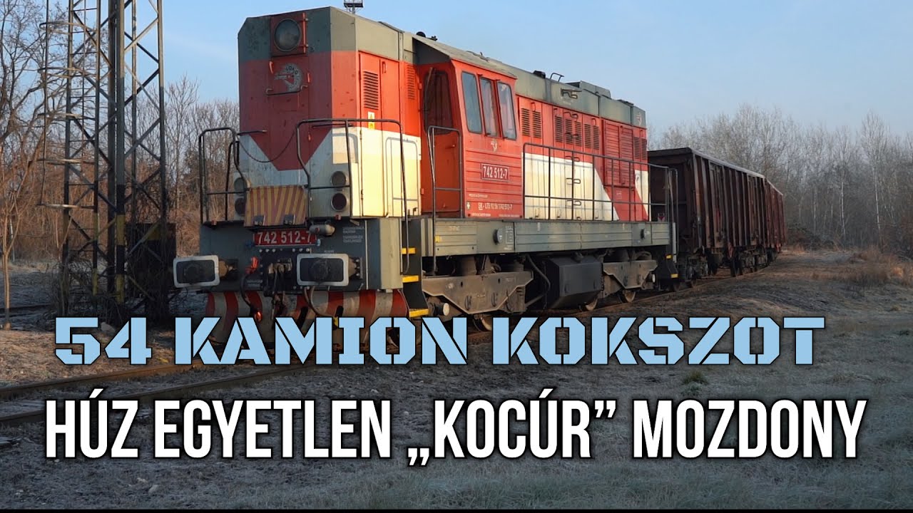 54 Kamion rakományát húzza egyetlen Kocúr mozdony