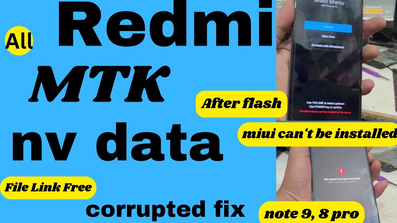 This Miui Version Can't Be Installed On This Device |Note 8 pro nv data is corrupted MEI Repair file