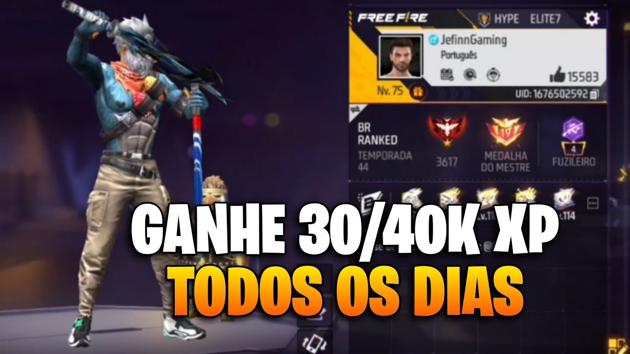 COMO GANHAR MUITO XP NO FREE FIRE EM 2025!! NOVA TÁTICA PRA PEGAR LEVEL 80 FÁCIL
