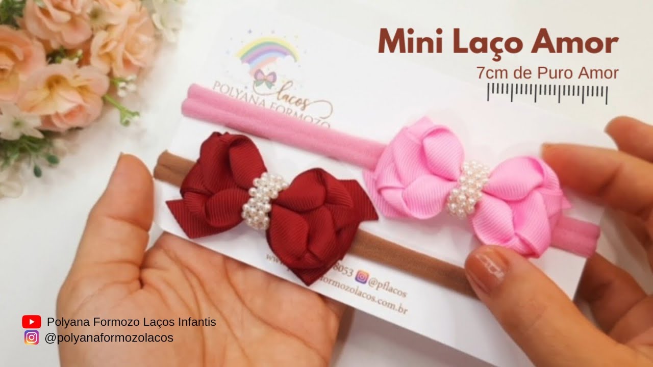 La&ccedil;o Amor Mini - Passo a Passo de la&ccedil;o Para Iniciantes - Polyana Formozo #la&ccedil;odecabelo #papdela&ccedil;os