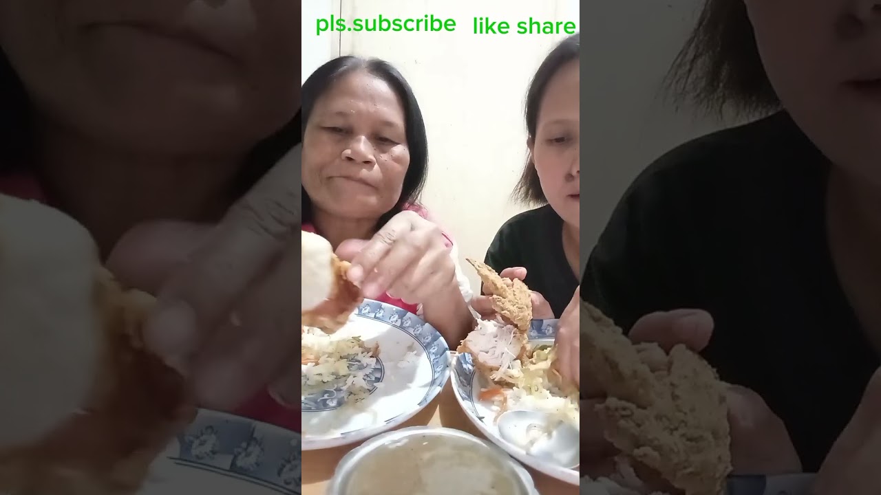 Filipino food fried chicken & sotanghon
