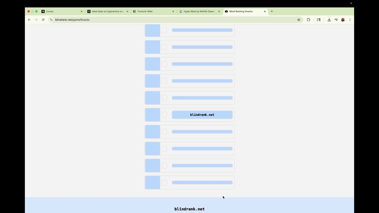 Blind Ranking Ice Cream