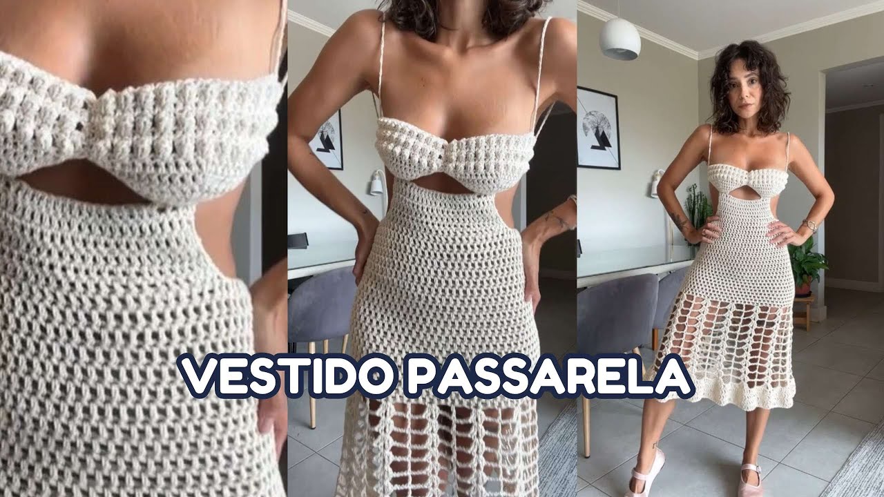 VESTIDO   PASSARELA - PAP CROCHÊ Tutorial  - Passo a passo