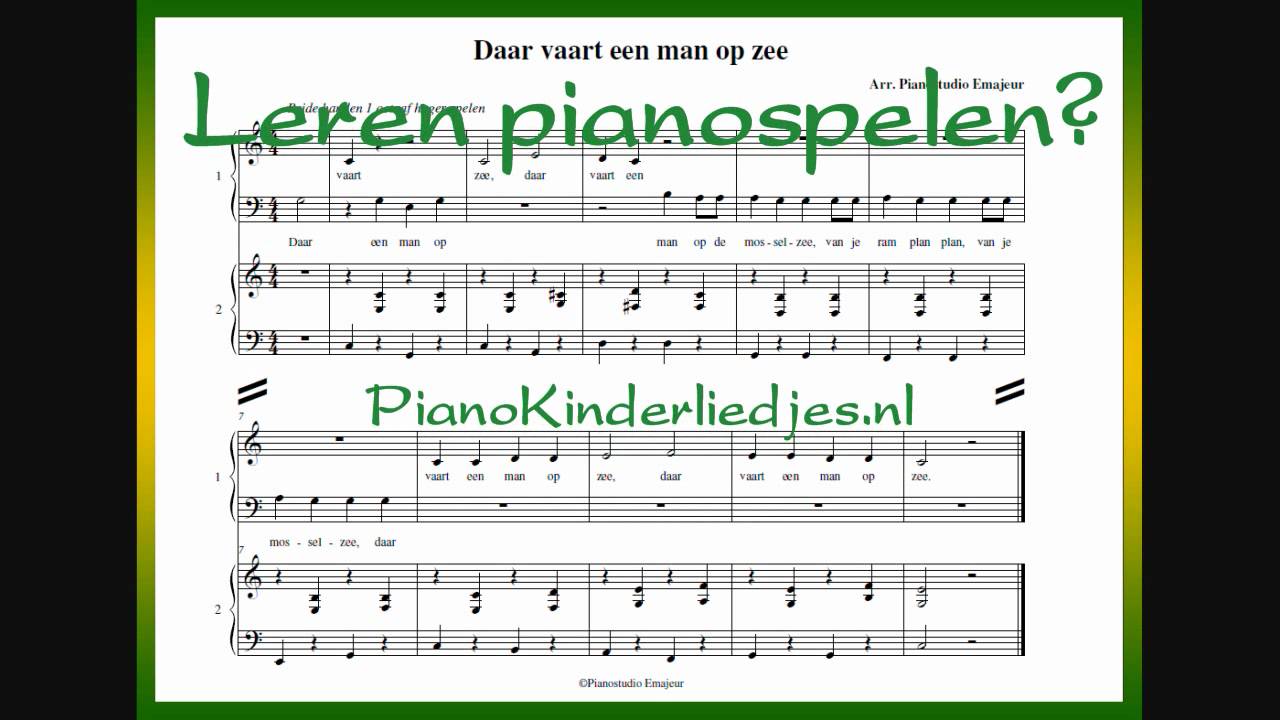 Daar vaart een man op zee - piano vierhandig