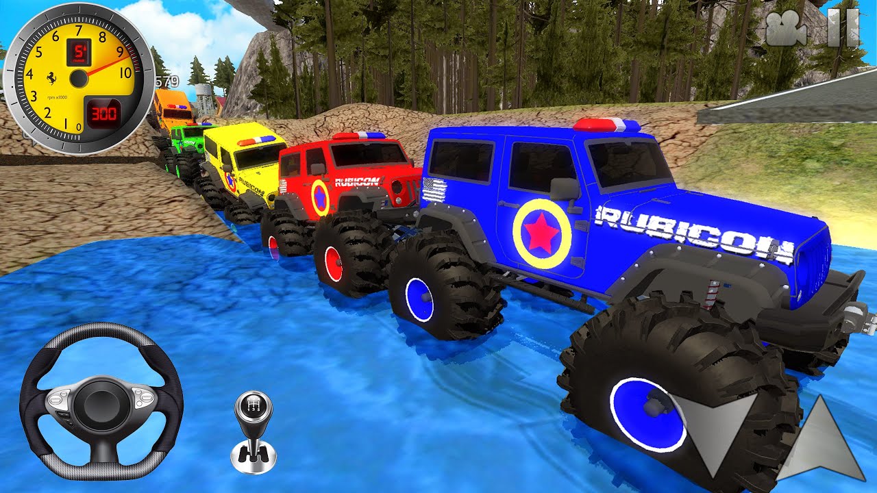 Police Monster Trucks Mega Ramp Extreme Racing - Impossible GT Car Stunts Driving - Android GamePlay