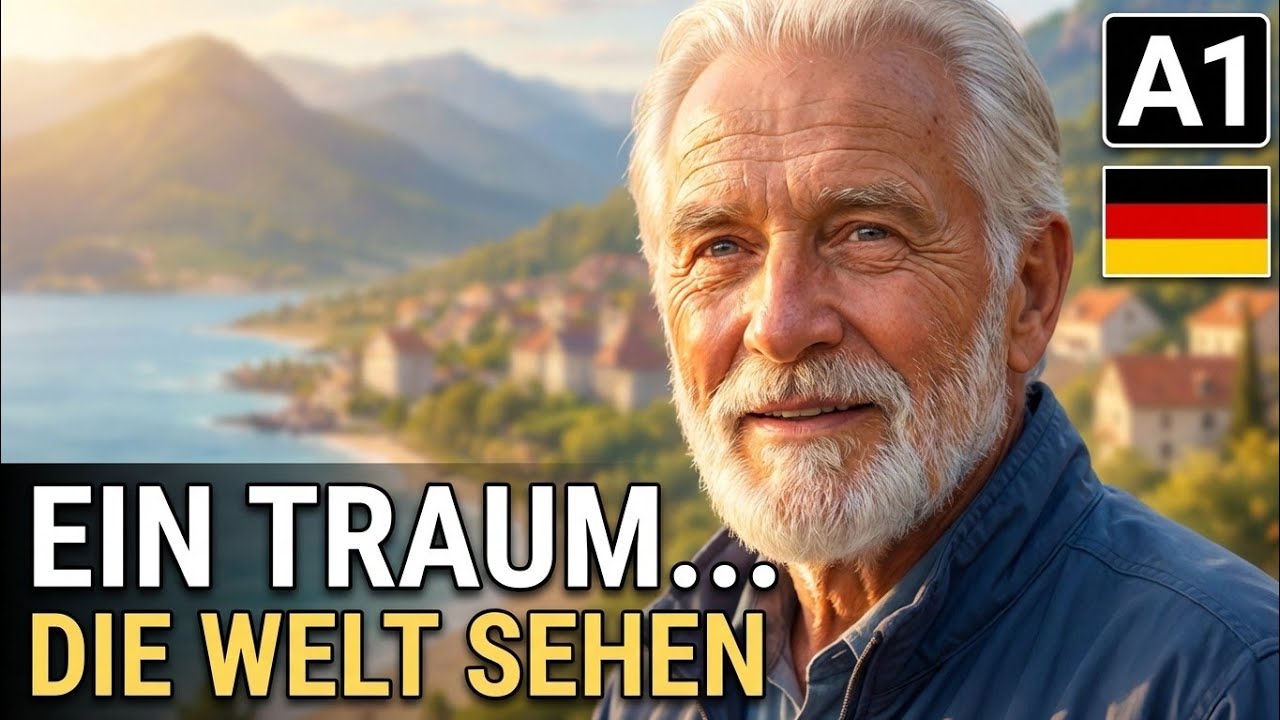 Learn German Fast | Easy A1 German Story | The Old Man Dream To Travel (For Beginners)