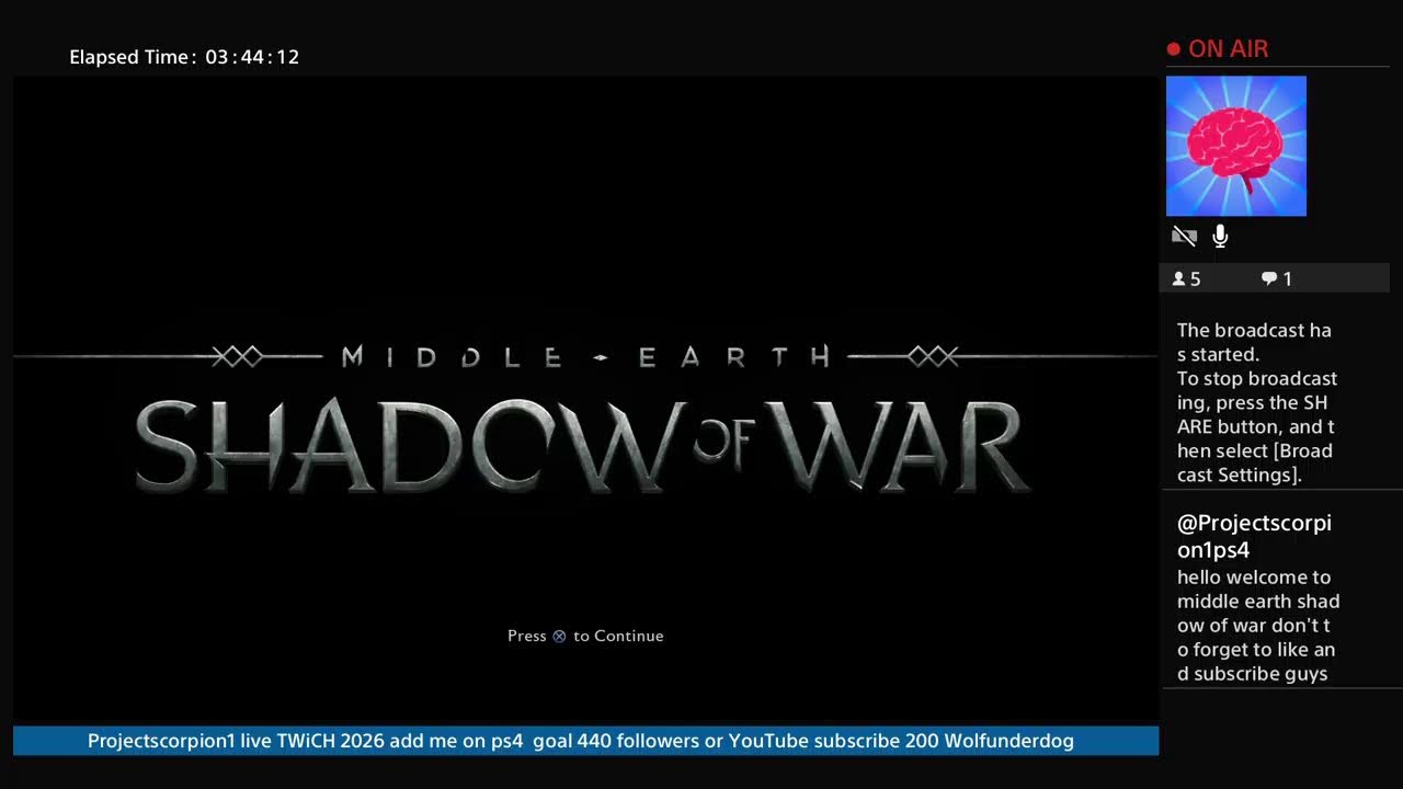 Wolfunderdog LIVE on Middle earth shadow 2026  February20 Friday on  ps4 Goal 200 Like and subscribe