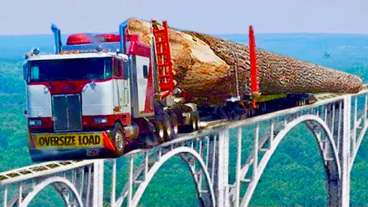 Dangerous Idiots Fastest Truck Wood Vehicle Skill, Heavy Equipment Truck Fails Off Road Working