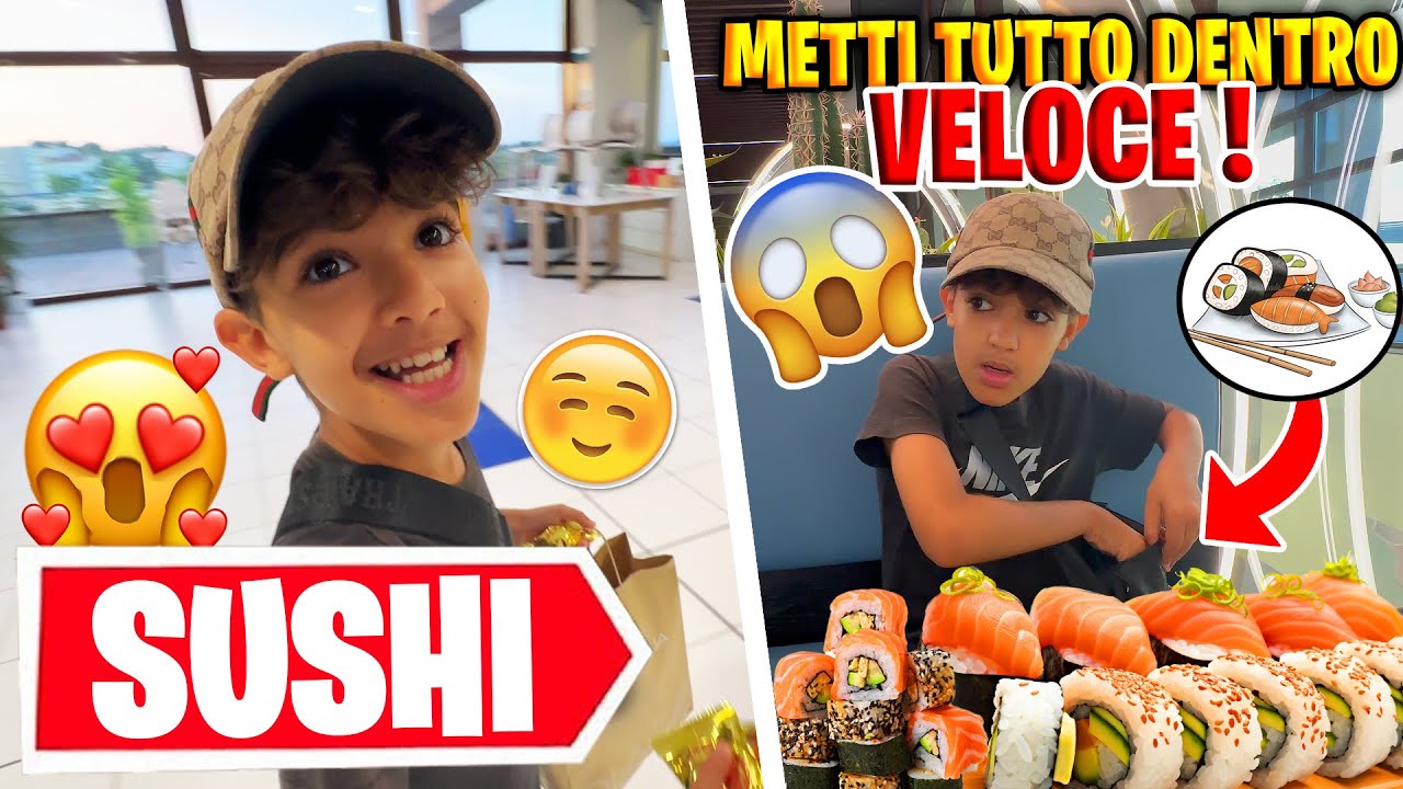 IL MINI NASCONDE il SUSHI nel BORSELLO 😂 FINITO MALE 😥