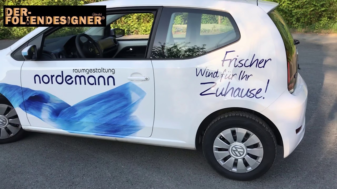 VW UP mit Digitaldruck foliert und beschriftet