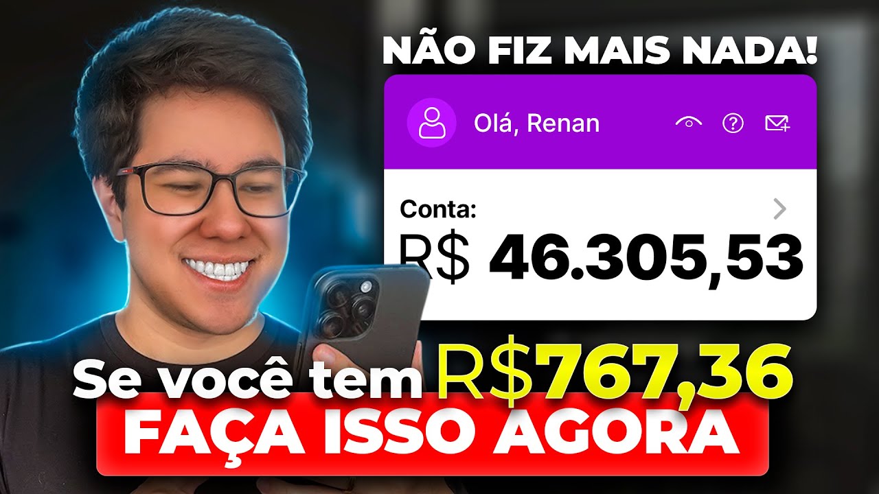INVISTA R$ 767,36 UMA VEZ E CHEGUE EM R$ 46 MIL SEM FAZER MAIS NADA! (Rendimento automático!)