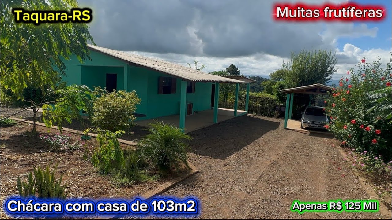 Chácara completa com casa de 103m2