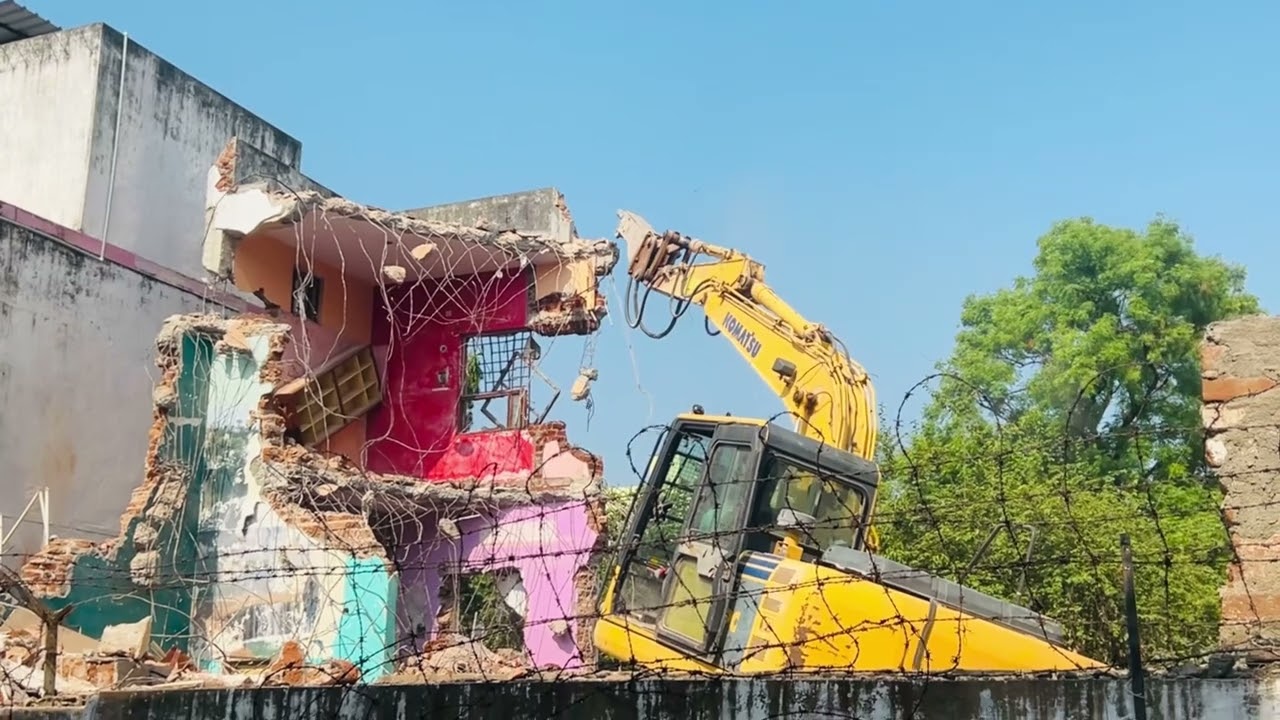&ldquo;Demolition process of a building&rdquo;