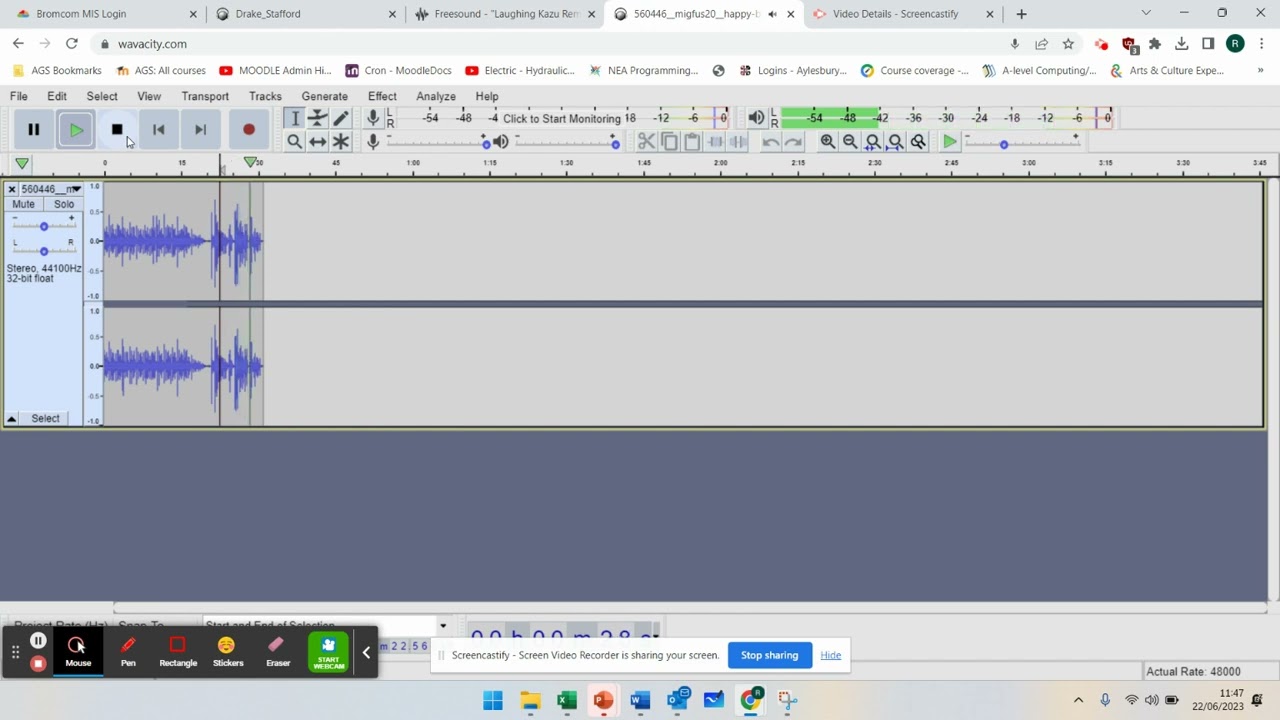 Lesson 2 - Audacity / Wavacity - Echo & Pitch