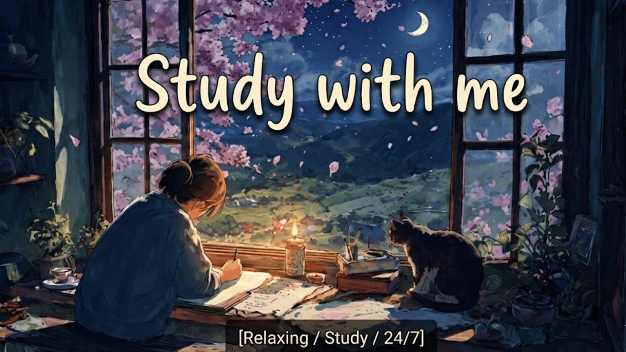 [playlist] JUST LEAVE IT ON | 봄날의 벚꽃 아래서, 고양이와 함께하는 집중 시간 | Study with me, Relaxing Lofi
