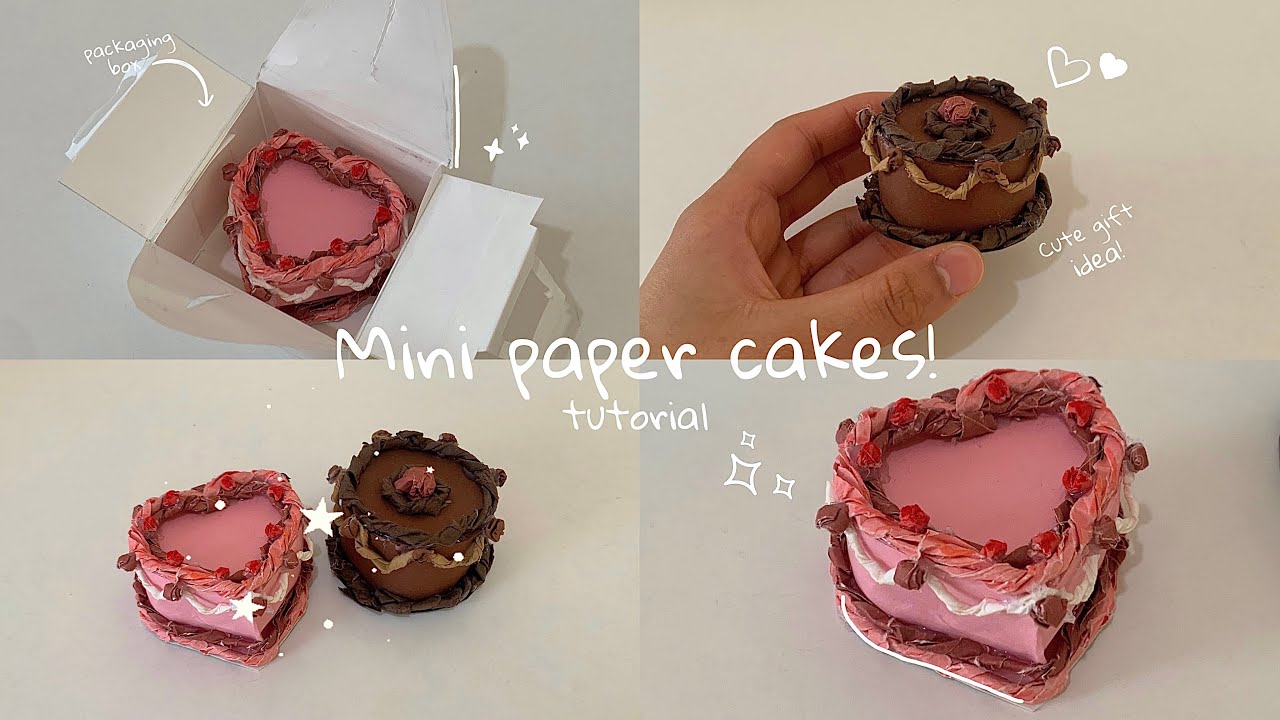 Mini paper cake tutorial 🍰| cute gift idea |