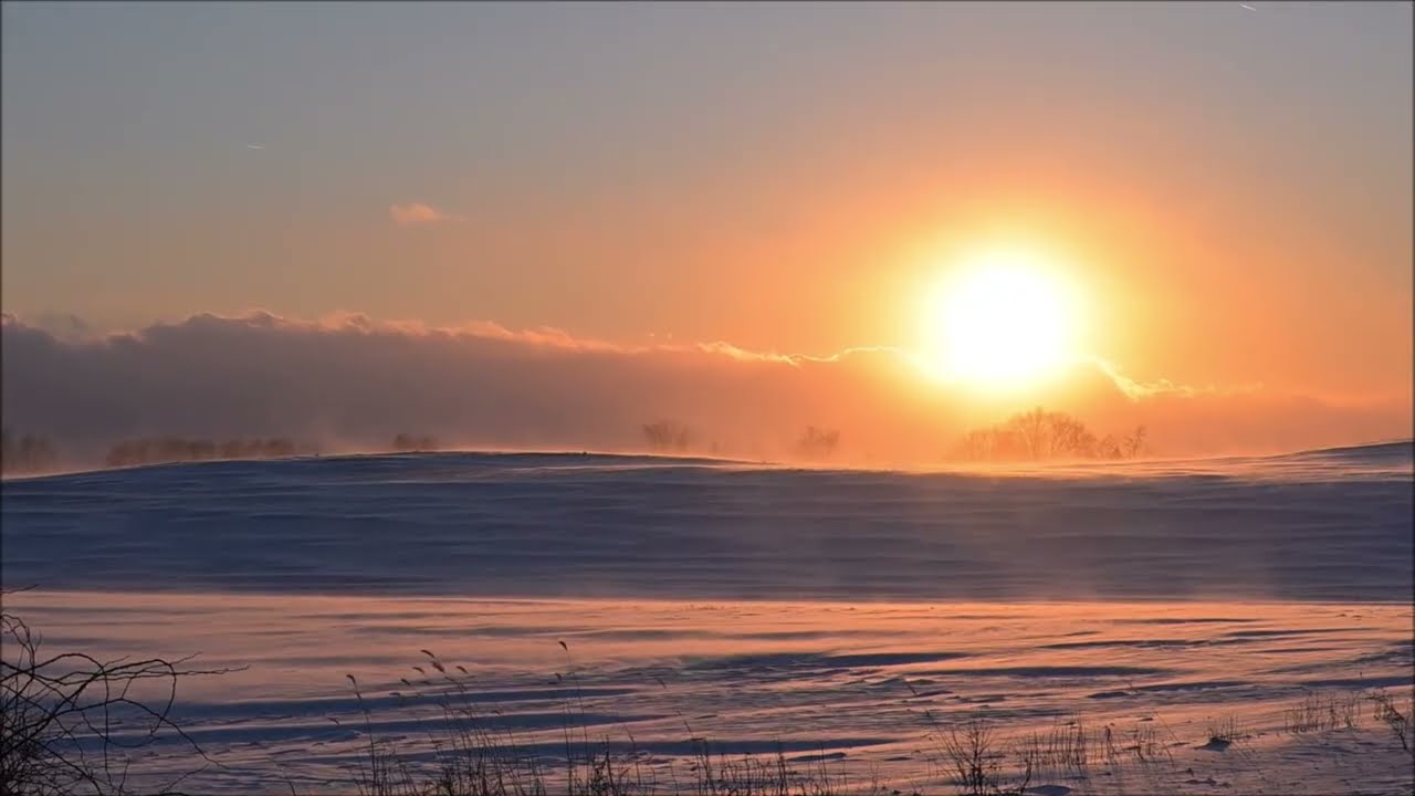Blowing Snow at Sunset