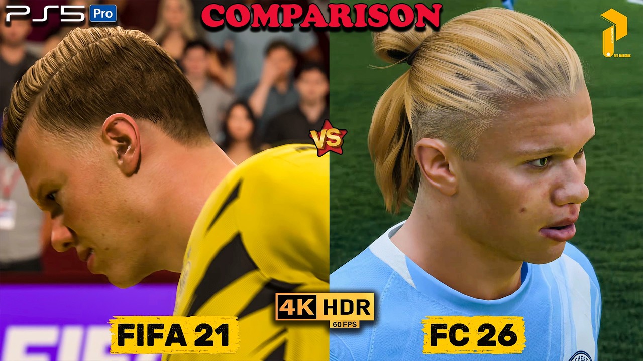 FIFA 21 VS FC 26  PS5 4K HDR Comparison 🔥 Graphics,& Realism Test #comparison #fc26 #fifa21 #ps5