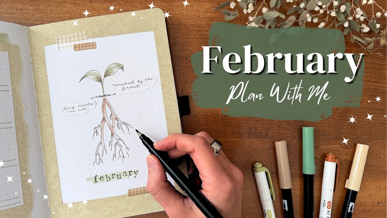 PLAN WITH ME!🌱 February Bullet Journal Set Up | Simply Elegant Roots