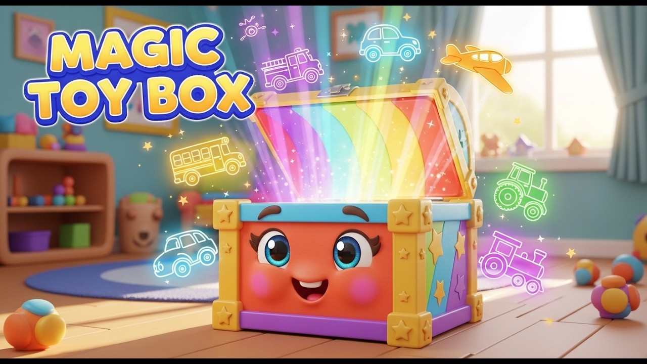 Magic Toy Box Song 🚗 Learn Vehicles & Colors | Fun 3D Kids Animation