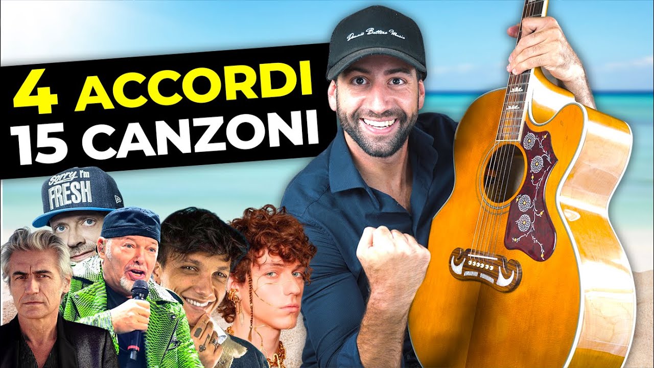 4 accordi, 15 canzoni ITALIANE alla CHITARRA! (Principianti)