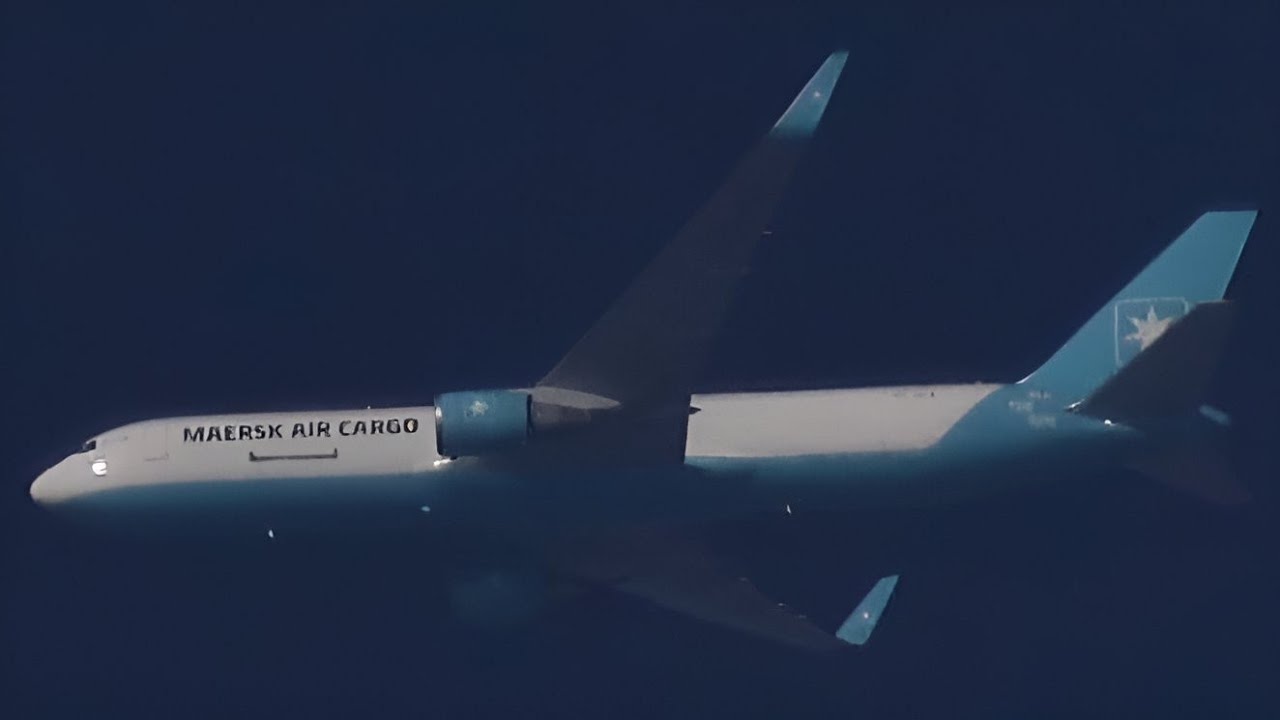 (4k) Boeing 767-3P6(ER) BDSF (B763) Maersk Air Cargo OY-SYA 10051m 833km/h (odległość: 28-21km)