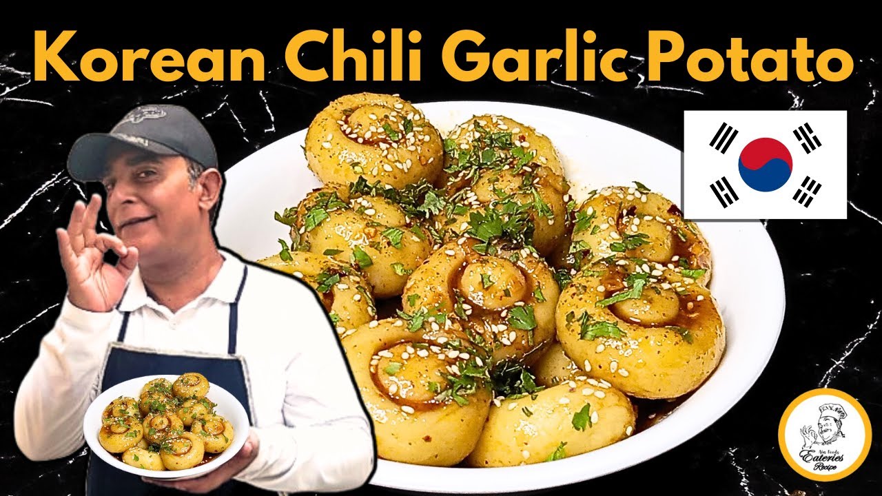 Korean Chili Garlic Potato Mushrooms | Korean Street Food | Trending Viral Recipe | Eateries Recipe