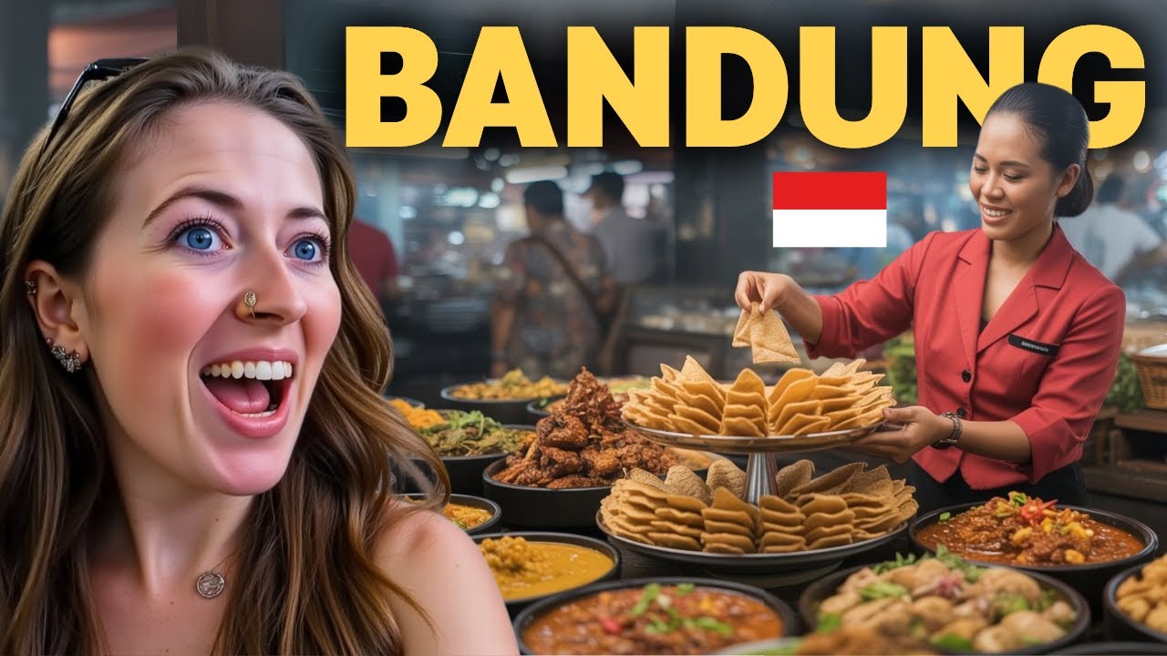 Пробуем уличную еду Бандунга с местными жителями 🇮🇩 Видеоблог о еде в Индонезии