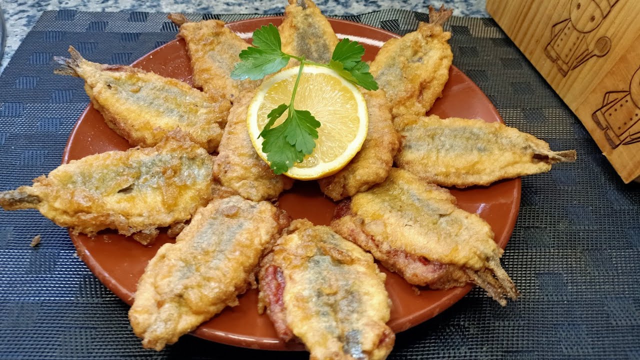 Boquerones Malagueños rellenos de pimientos del piquillo 😋😋😋 #boqueronesrellenos