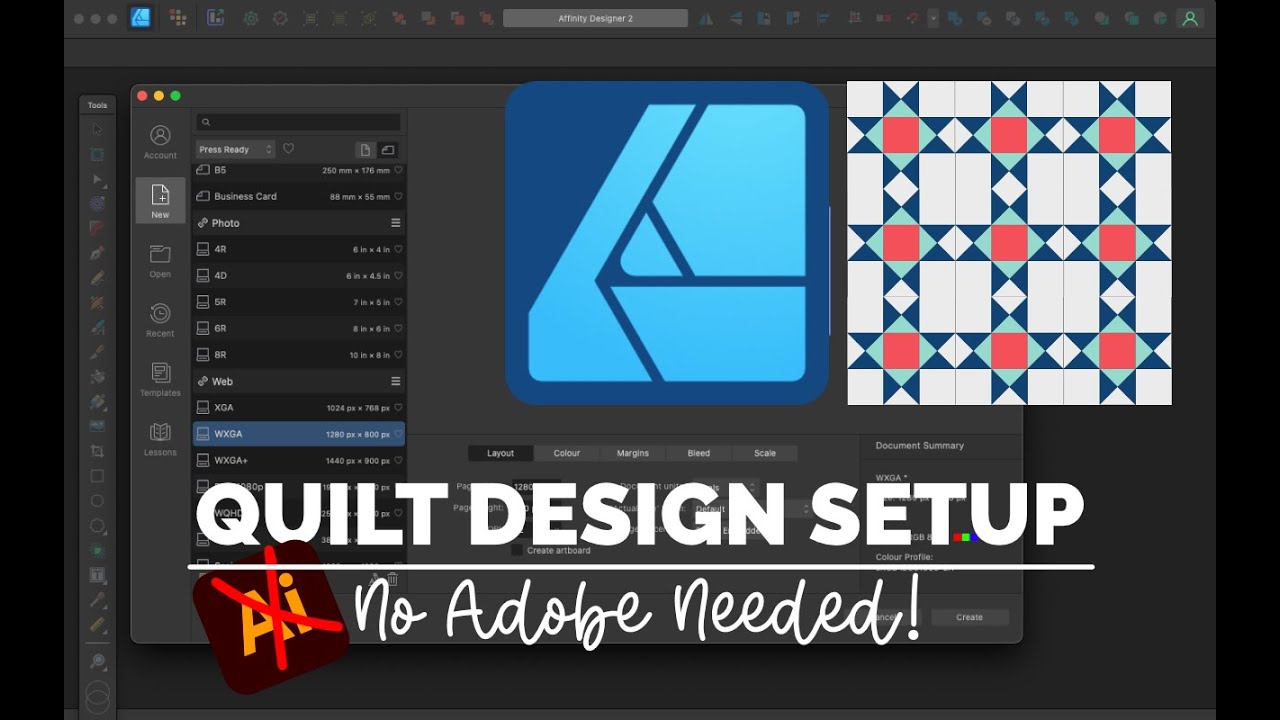 Quilt Pattern Design Without Adobe &ndash; Start Here with Affinity!