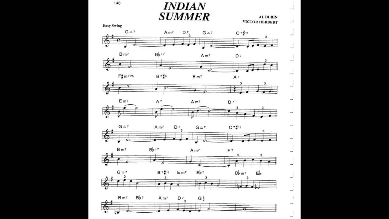 Indian Summer -  Play along - Backing track (C key score violin/guitar/piano)