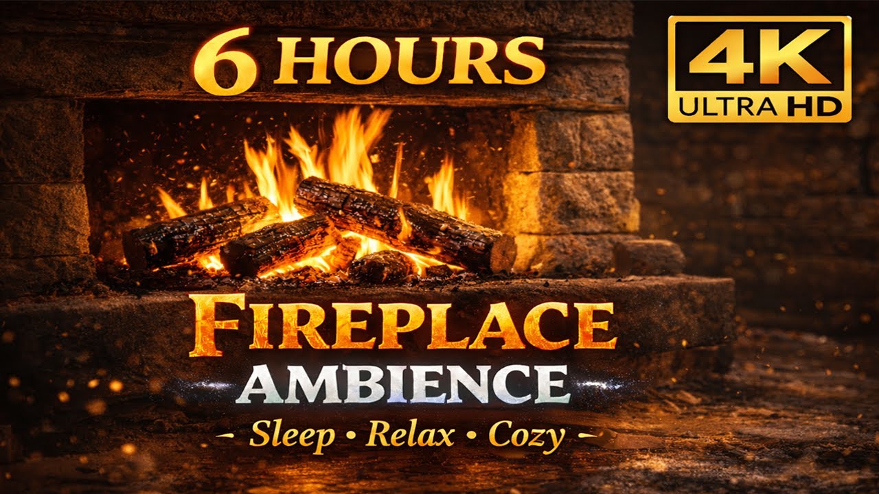 🔥 6 HOURS 4K Fireplace Sounds for Sleep & Relaxation | Ultra HD #fireplace #relaxing