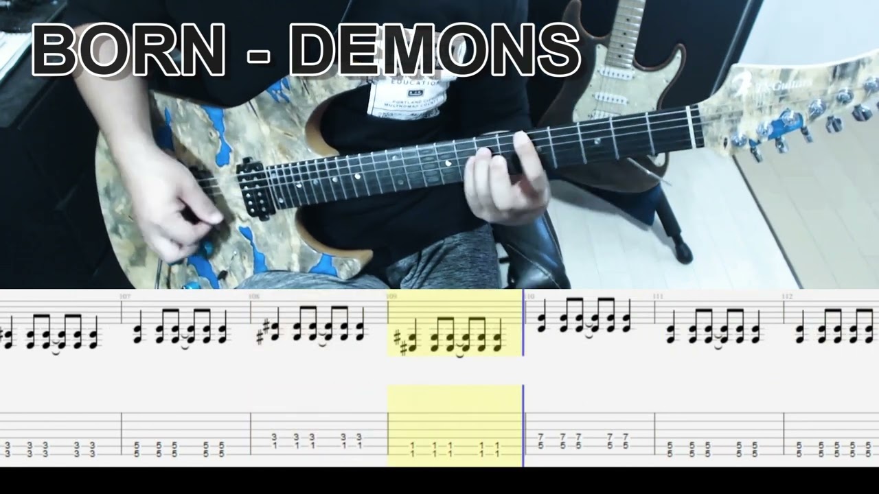 BORN - DEMONS ギター弾いてみた【tab有】guitar cover
