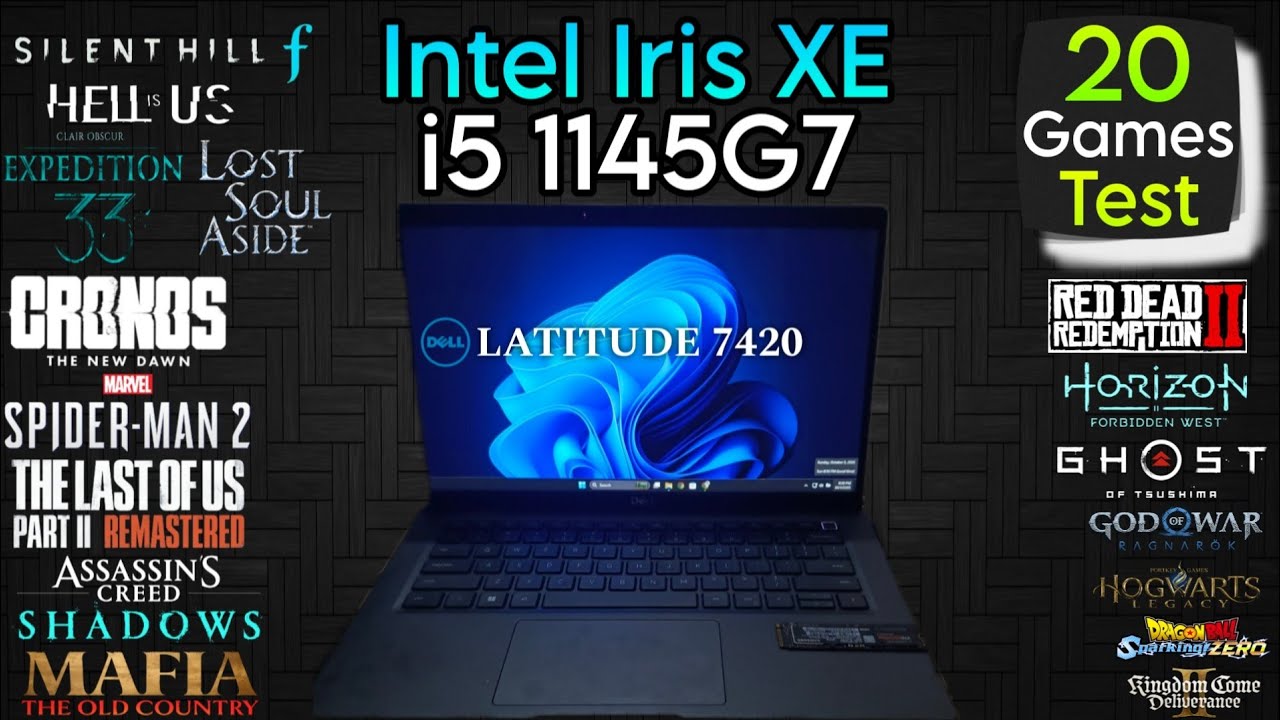 Intel Iris Xe + I5 1145G7 & 16GB Ram - Test In 20 Games - Dell Latitude 7420