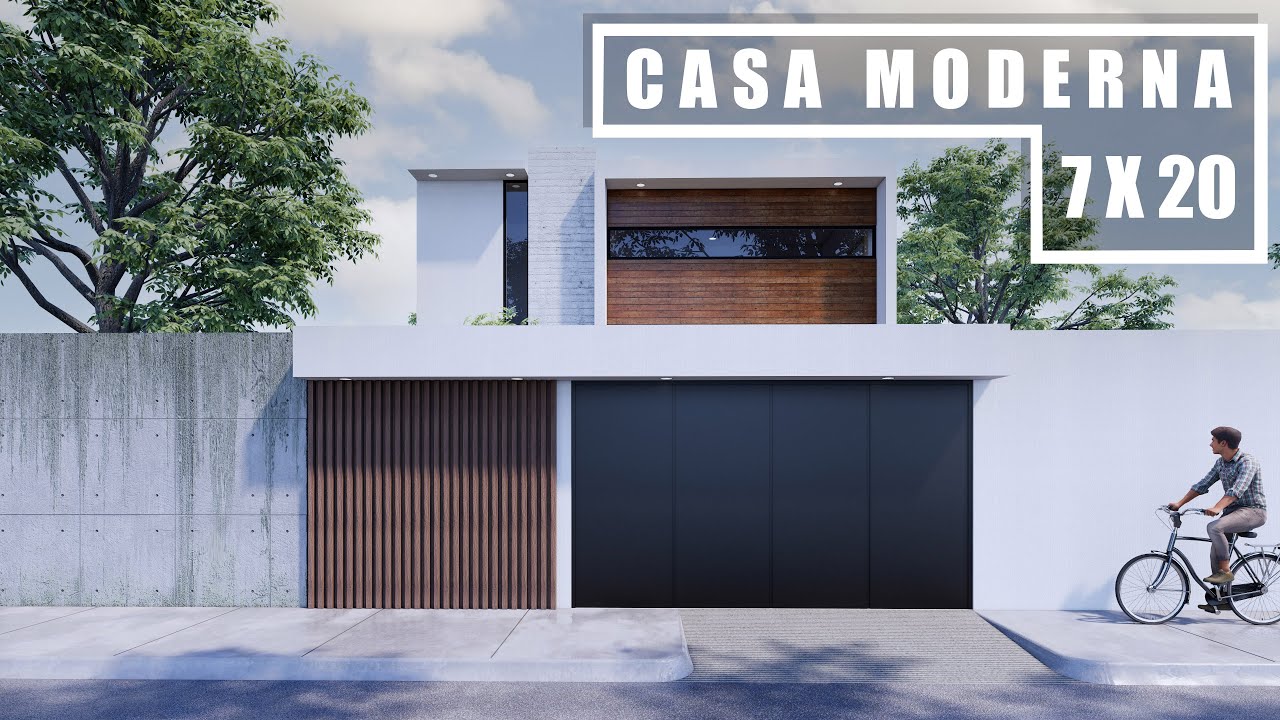 CASA MODERNA MINIMALISTA DE 7X20 CON ESPACIOS AMPLIOS