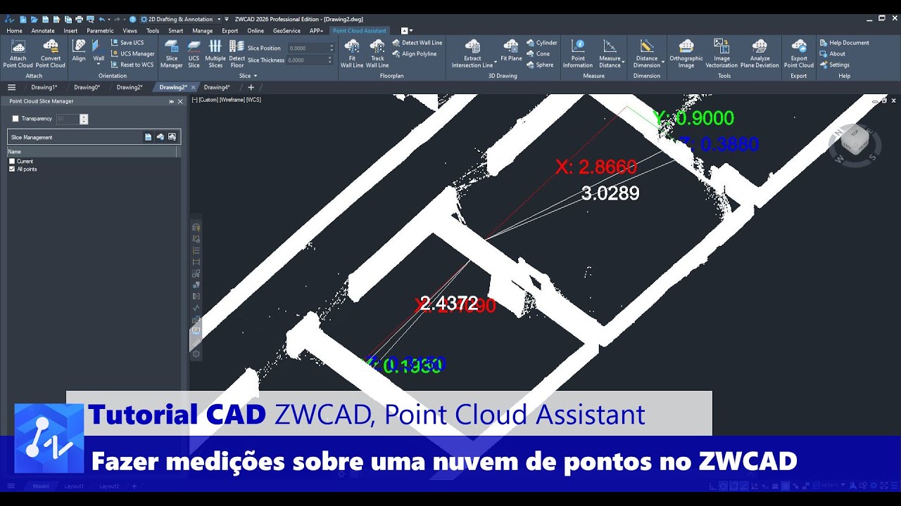 Point Cloud Assistant para o ZWCAD: Como Fazer Medições Sobre uma Nuvem de Pontos
