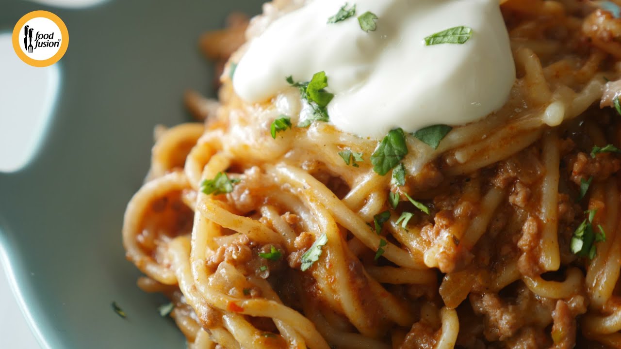Cheesy Taco Spaghetti Recipe By Food Fusion