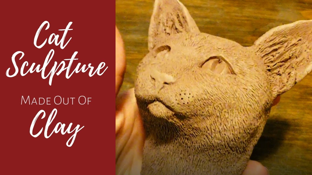Clay Sculpture | Realistic Cat Face