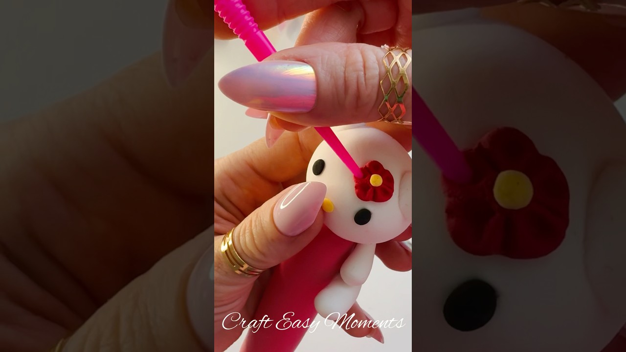 DIY MyMelody Hello Kitty cute pen 🥰💕#diy #craft #crafteasymoments #handmade #diycrafts #diyideas