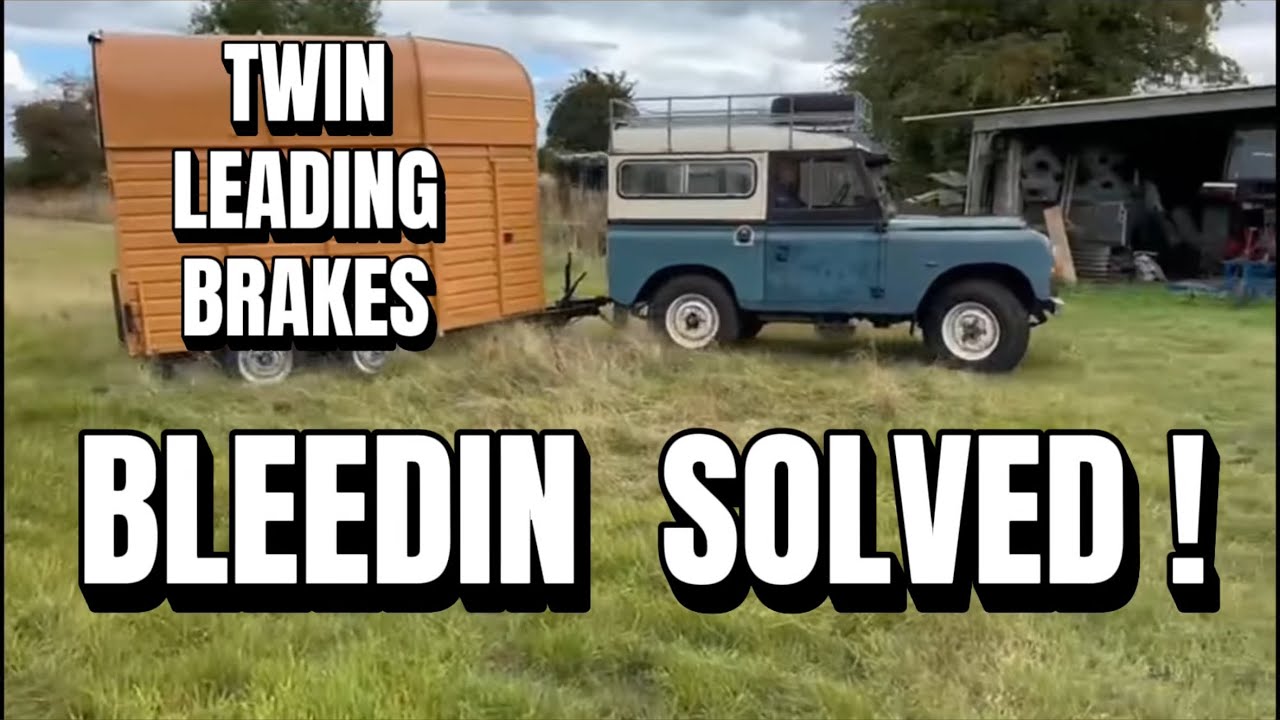 How to bleed Land Rover twin leading shoe brakes. 