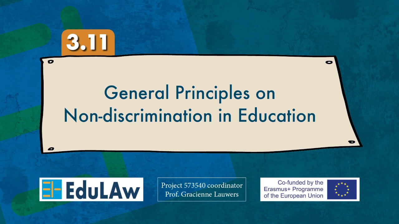 3.11 General Principles on Non-discrimination in Education