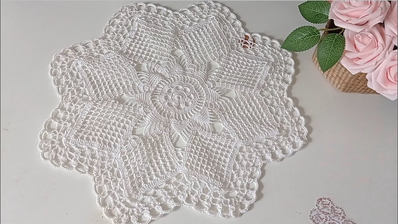 Tapete o Centro de Mesa Tejido a crochet Paso a Paso Tejer Fácil y Rápido Patrón de Ganchillo