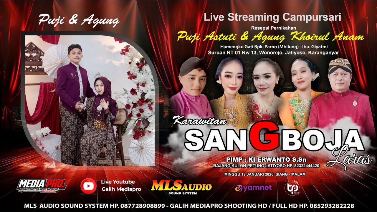 LIVE (PART5) Kr.SANGBOJA LARAS  | Wedding PUJI & AGUNG | MLS AUDIO | Suruan, 18 Januari 2026